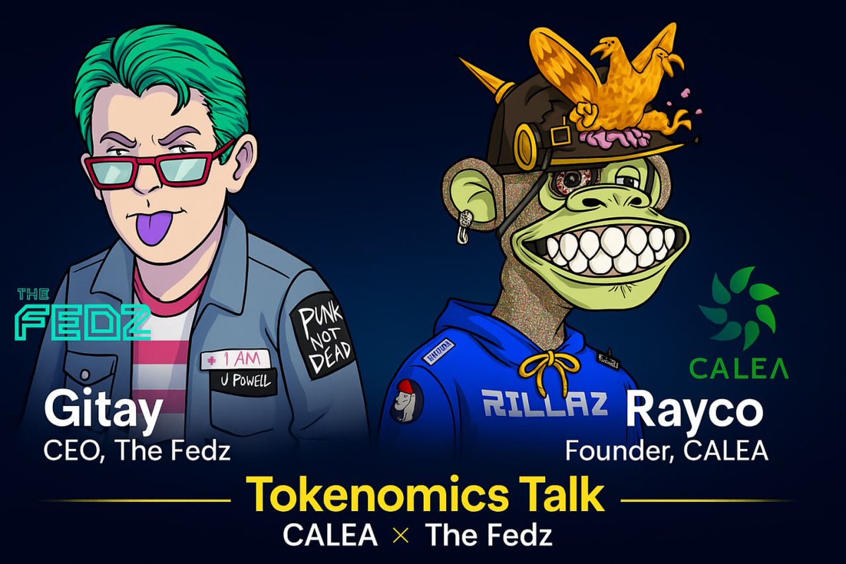 🚨 We’re live soon! 🚨

Join us at 9:00 PM for a deep dive into Tokenomics with:
- Gitay Shafran (CEO, The Fedz)
- Rayco Tarrida Tarrida (Founder, Calea Digital)

🎯 Token design, incentives &amp; community building

Live now: x.com/i/spaces/1BdGY…

Don’t miss it!

#Tokenomics