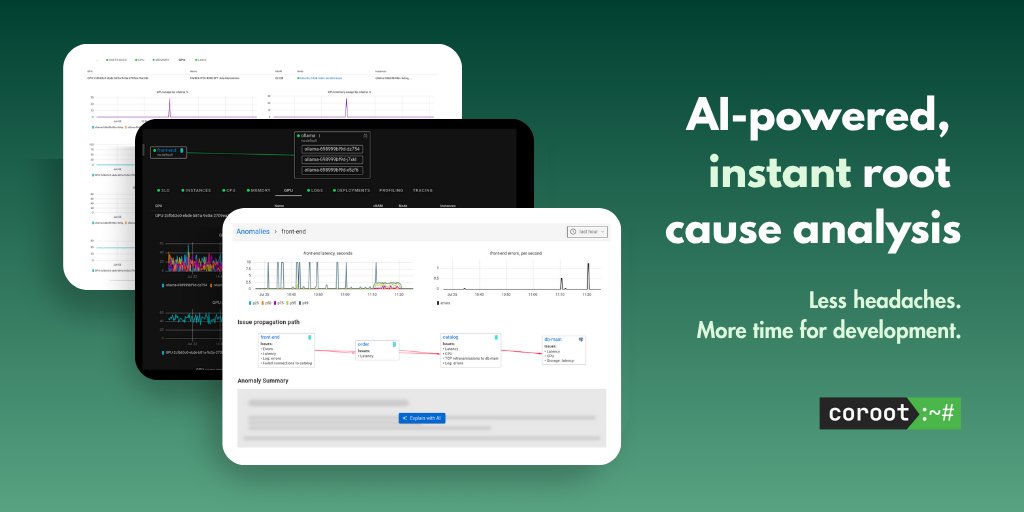 coroot_com's tweet image. The most time-consuming part of #DevOps and #SRE roles is root cause analysis. But what if you could understand what went wrong and how to fix it in seconds with #AI? 

🔗t.ly/aQ4-5

Reclaim your team&apos;s time for innovation. Try an enterprise #observability with…