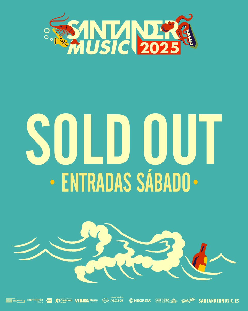 Santander Music (@santandermusic) on Twitter photo ¡ENTRADAS DE SÁBADO SOLD OUT!
Si te has quedado sin, todavía estás a tiempo de venir con la entrada de viernes 🎟️ Y si quieres el plan completo: ¡últimos abonos a la venta! 👀👇
santandermusic.es
#SantanderMusic2025
<a href="/cant_infinita/">Cantabria Infinita</a> <a href="/TurismoSDR/">Turismo Santander</a> <a href="/CLebaniego/">Camino Lebaniego</a> <a href="/SDRCreativa/">Santander Creativa</a> ¡ENTRADAS DE SÁBADO SOLD OUT!
Si te has quedado sin, todavía estás a tiempo de venir con la entrada de viernes 🎟️ Y si quieres el plan completo: ¡últimos abonos a la venta! 👀👇
santandermusic.es
#SantanderMusic2025
<a href="/cant_infinita/">Cantabria Infinita</a> <a href="/TurismoSDR/">Turismo Santander</a> <a href="/CLebaniego/">Camino Lebaniego</a> <a href="/SDRCreativa/">Santander Creativa</a>