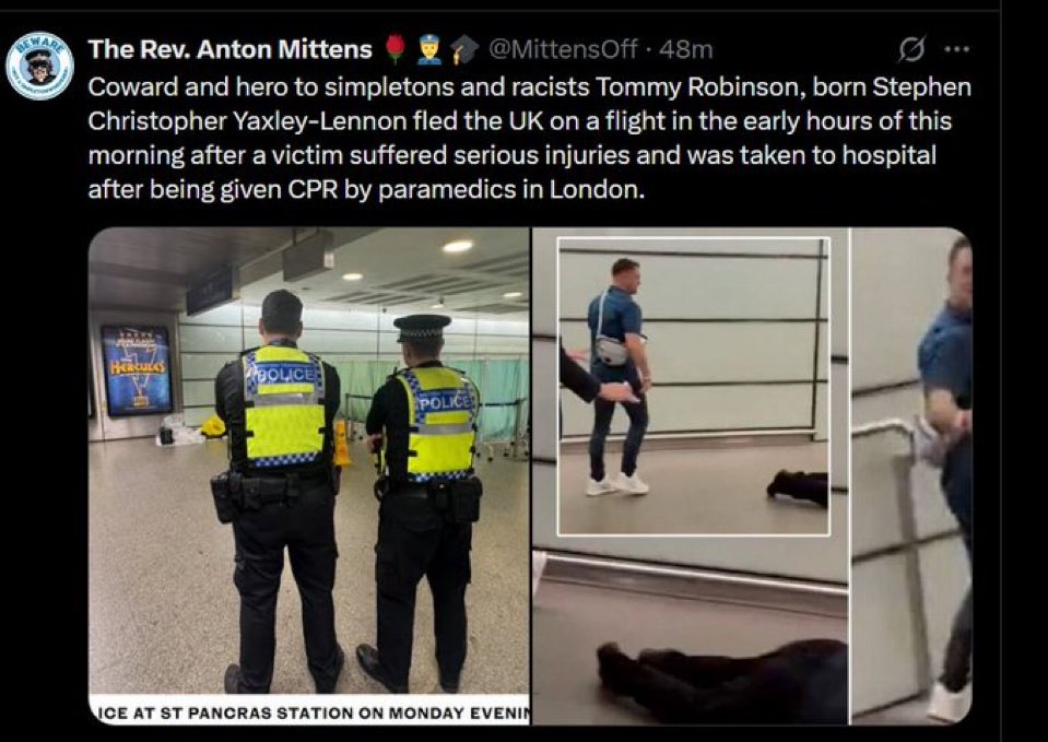 Has REFORM, the part of LAW and ORDER condemned this?
Are GOEBBELS News running this story?
Are there thugs attacking police vans
yet? 
Has Greggs been looted? 
Have the deluded occupied a roundabout?