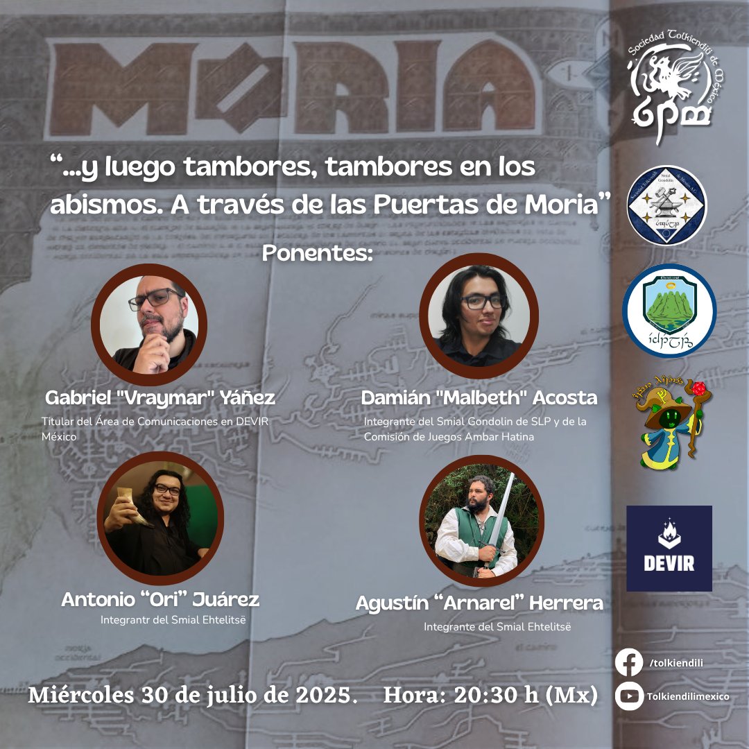 Hablaremos sobre el nuevo suplemento del #JuegoDeRol El Anillo Único: “A través de las Puertas de Moria”, una obra en la que tanto jugadores veteranos como novatos encontrarán valiosa información para ambientar sus partidas en la portentosa Khazad-dûm.

¡Conéctate con nosotros!🎲