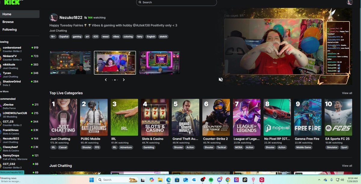 As I was writing my last post about front page yesterday I got put on it again today !! 
W Kick W Kick fam 💚💚💚💚 <a href="/KickCommunity/">Kick Community</a> <a href="/KickStreaming/">Kick</a> #Streaming #live