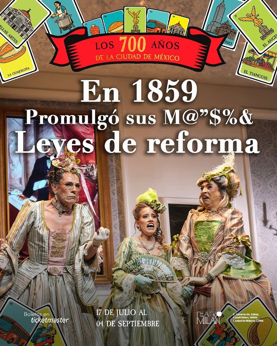 Mañana es #JuevesDeMeninas 🌮 en su temporada "Los 700 años de la Ciudad de México" 🇲🇽

📅 Jueves 8:45 p.m.
🎭 Teatro Milán
🎟️ Taquilla y bit.ly/3BE7Wmc