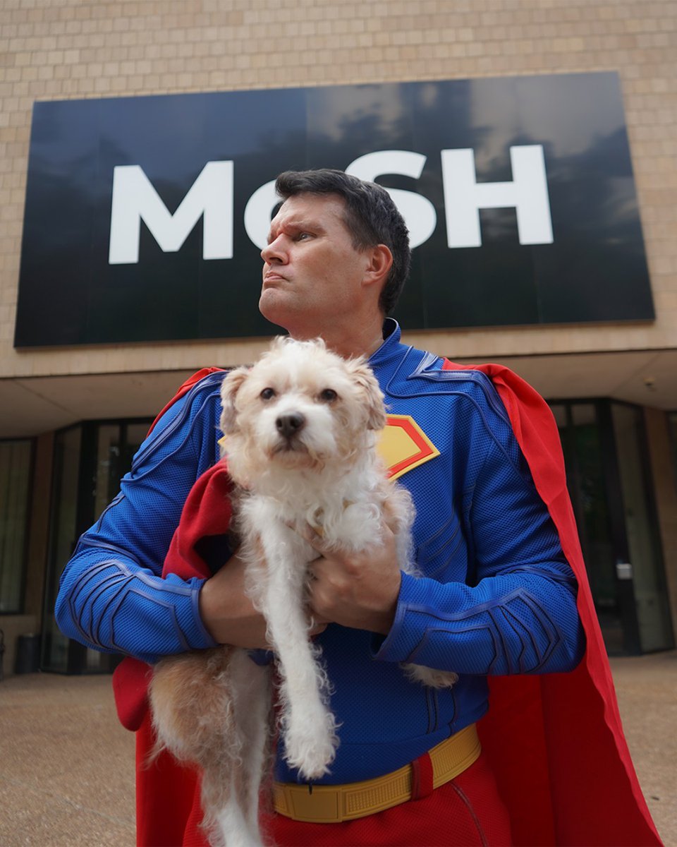 Superman and his dog Krypto explored the Pink Palace, where the new feature film will be showing daily from August 1-September 30 at 3pm on the Giant Screen. Get your tickets to Superman today: bit.ly/3H6ZRcJ.
