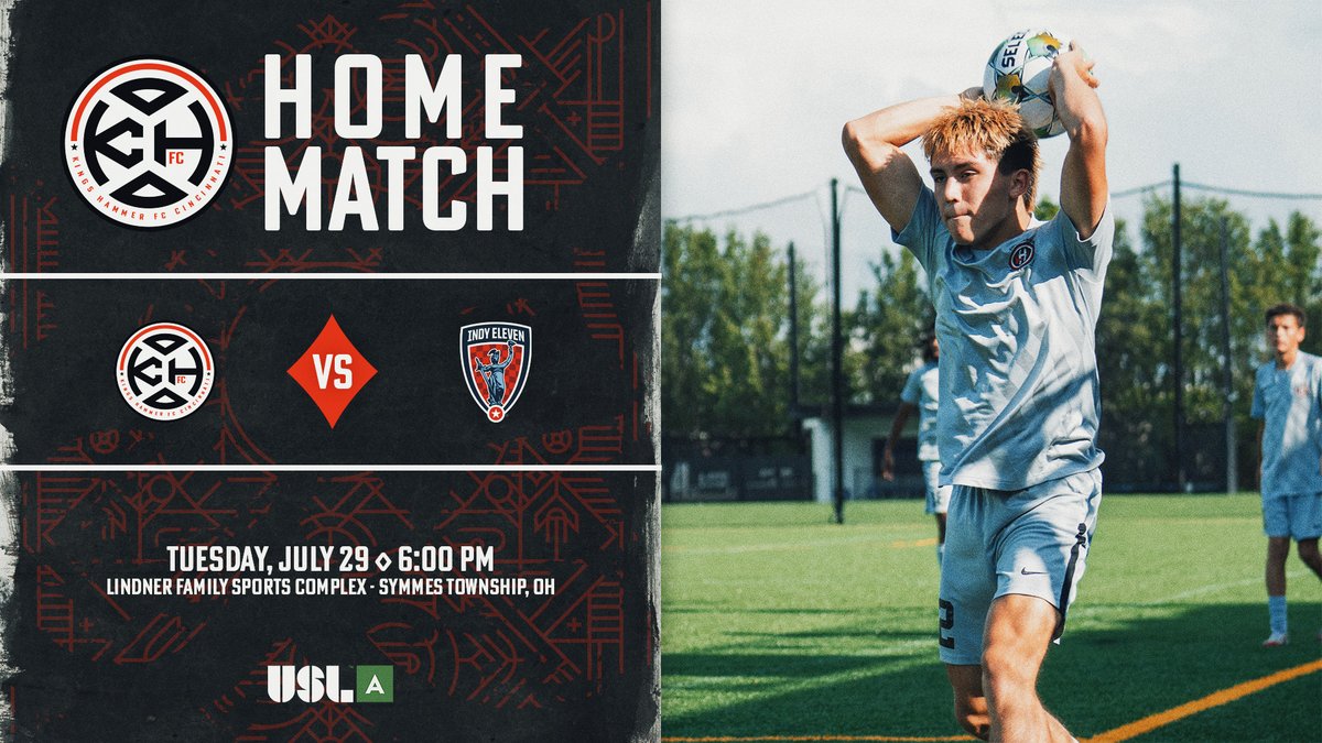 It's our final home match of the season!🙌 Our <a href="/USL_Academy/">USL Academy</a> team will wrap up summer 2025 tonight with a 6pm kickoff against Indy Eleven. Come out and support our KHFC Cincinnati Academy Men as they finish off their season.🔥