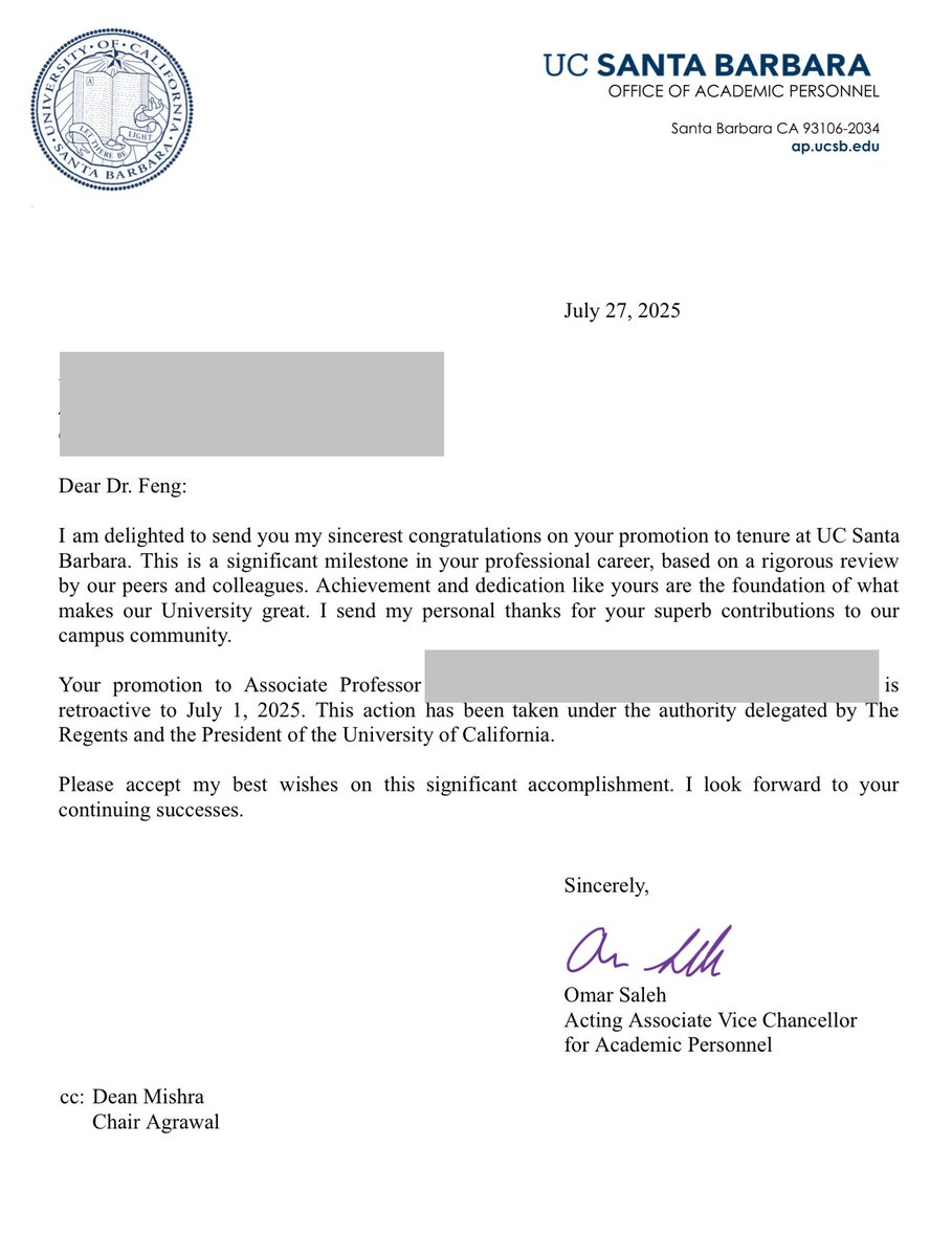 I got tenure at UCSB! 🎉

12 years ago, I knew almost nothing about PL. Thank my superstar advisor, Isil, for teaching me how to do real research (and sat through those 10-hour pre-PLDI meetings from sunrise to sunset). We were the best partners on almost everything.

I was also