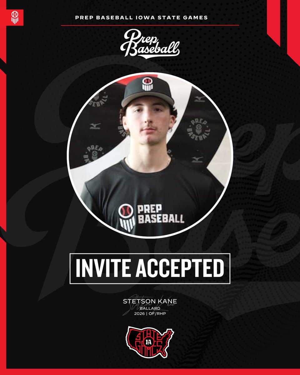 𝗜𝗼𝘄𝗮 𝗦𝘁𝗮𝘁𝗲 𝗚𝗮𝗺𝗲𝘀: 𝘐𝘯𝘷𝘪𝘵𝘦 𝘈𝘤𝘤𝘦𝘱𝘵𝘦𝘥 ✅

Stetson Kane | <a href="/stetsonkane/">Stetson Kane</a>
ℹ️ 2026, OF/RHP, Ballard
👤 loom.ly/Zl91yHg

Who's Next?! ⤵️
loom.ly/D606Qbo