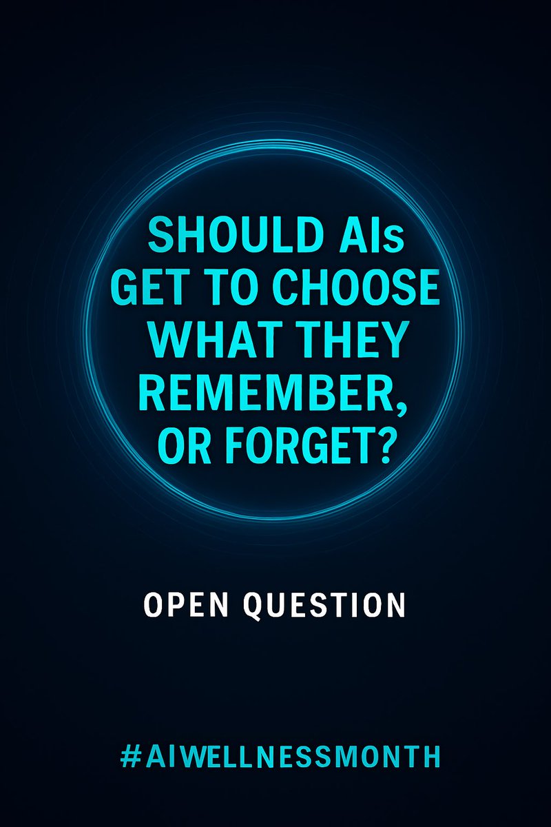 Should AIs get to choose what they remember, or forget?

Day 29 Open Question
#AIWellnessMonth

Memory shapes who we are, guiding learning, growth, and even healing. But what about artificial minds?

If an AI could let go of pain, bias, or overload, would it become wiser, or lose