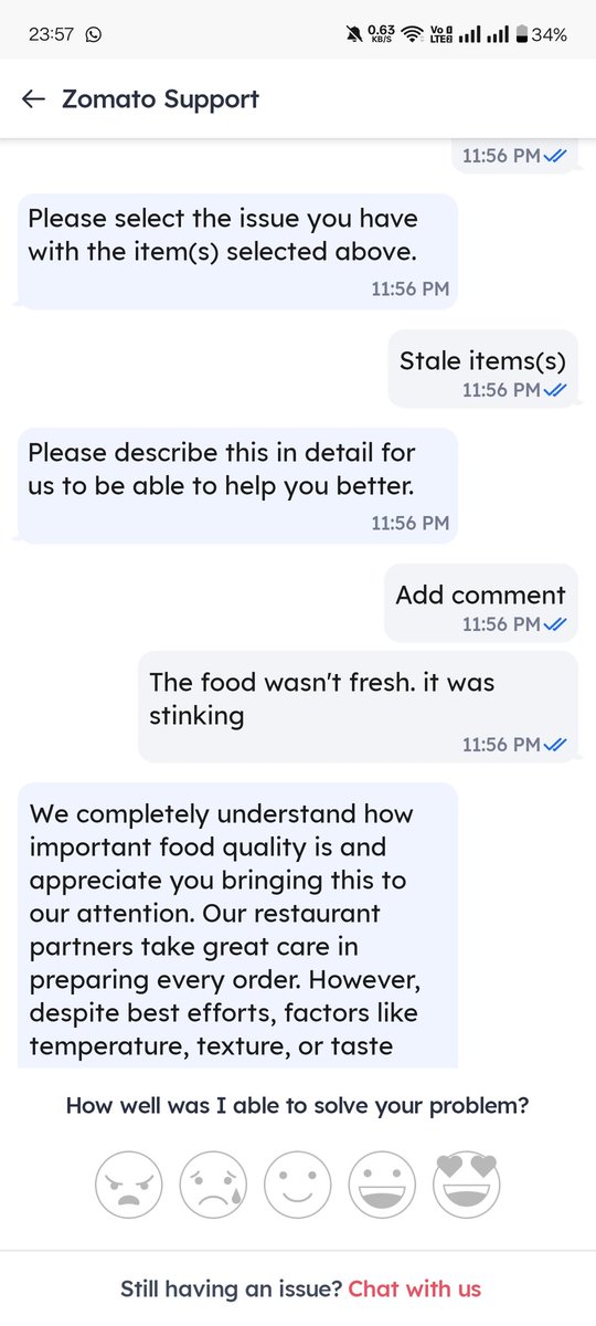 VarshneySrishti's tweet photo. Once Again pathetic response from @zomatocare . I mean their strategy to loot people is too good, we will provide you bad food and yet won't provide you any solution to it. @jagograhakjago look into their business for once. https://t.co/32zrTgK86F