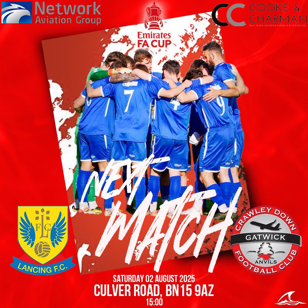 ⚽️📣📣We’re back! 📣📣⚽️
Our first game of the season is set up to be a cracker as we take on <a href="/LancingFC/">Lancing FC</a> away in the FA Cup. Be good to see you all there and get the season off to a flying start!