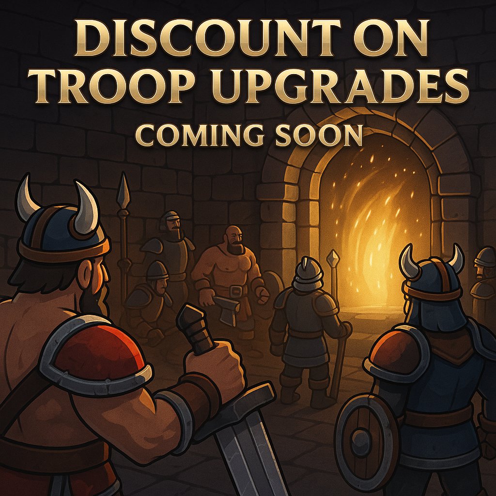 ⚒ Upgrade Discount starts in two days

Troop upgrades get cheaper for 7 days only. 
Spend smart. Level up fast.  

You’ve got one window — don’t miss it.
#ChainOfLegends #P2E #CryptoGaming #Web3Gaming #GameFi