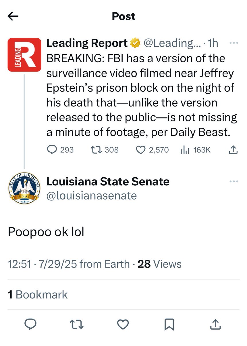 Somebody must’ve forgotten to log out of the official Louisiana State Senate account… #lalege #lagov