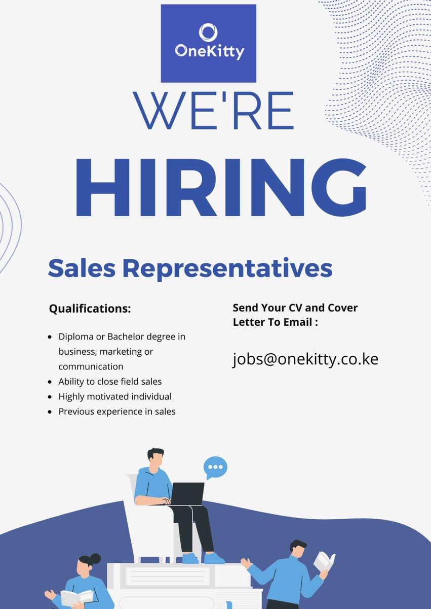 onekitty_KE's tweet image. We&apos;re looking for Sales Representatives. If you fit the profile and have what it takes, apply for this exciting opportunity.
#IkoKazi #JobsinKenya #ajira #IkoKaziKE