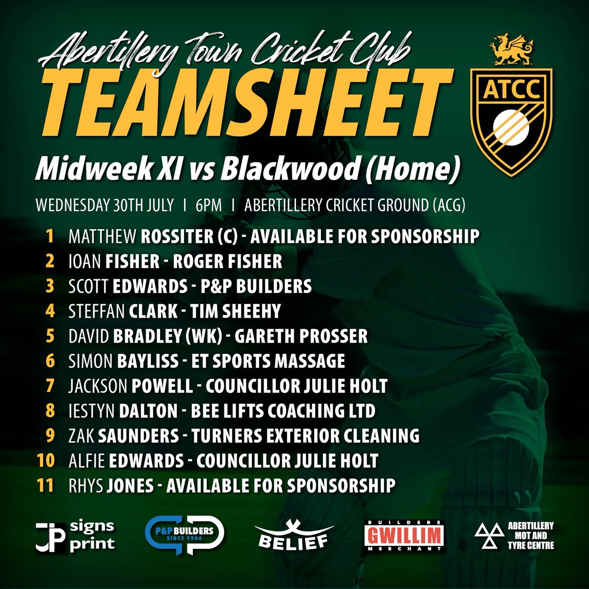 Abertillery Town Cricket Club (@abertillerytcc) on Twitter photo How we line up for our first midweek fixture of the season against <a href="/BlackwoodCC/">Blackwood Town CC π</a> tomorrow night π
#ATCC #ACG #ThePark How we line up for our first midweek fixture of the season against <a href="/BlackwoodCC/">Blackwood Town CC π</a> tomorrow night π
#ATCC #ACG #ThePark
