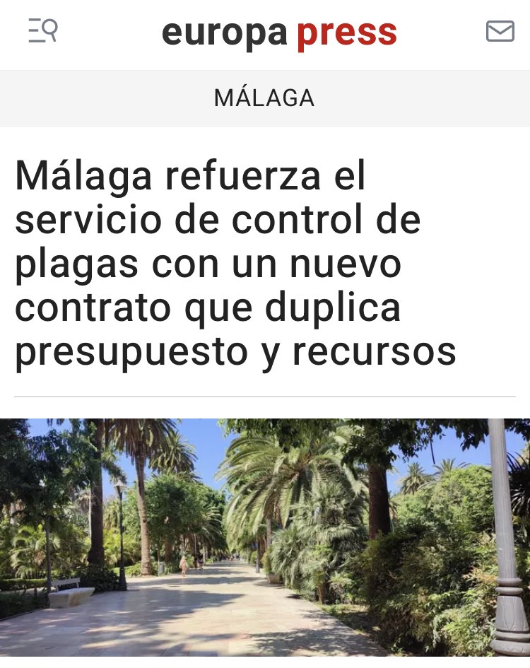 rubueno10's tweet image. 🔝 Un 2025 espectacular de consolidación y crecimiento de @lokimica en #Andalucía: somos adjudicatarios del Servicio de #ControlDePlagas en @malaga ‼️🐀🪳🦟
#SanidadAmbiental #CiudadesSaludables #KeepGrowing
europapress.es/andalucia/mala…