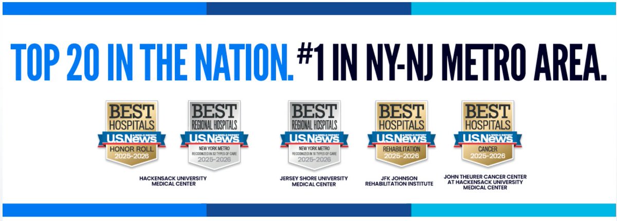 Kenneth N. Sable, MD (@kennethsablemd) on Twitter photo With the release of <a href="/usnews/">U.S. News & World Report</a>'s 2025-26 hospital rankings today, we see a continuation of our network's mission to transform healthcare for our communities. <a href="/HMHNewJersey/">Hackensack Meridian</a> is home to two of the most clinically recognized hospitals in the NY-NJ Metro Area! bit.ly/4l4weGX With the release of <a href="/usnews/">U.S. News & World Report</a>'s 2025-26 hospital rankings today, we see a continuation of our network's mission to transform healthcare for our communities. <a href="/HMHNewJersey/">Hackensack Meridian</a> is home to two of the most clinically recognized hospitals in the NY-NJ Metro Area! bit.ly/4l4weGX