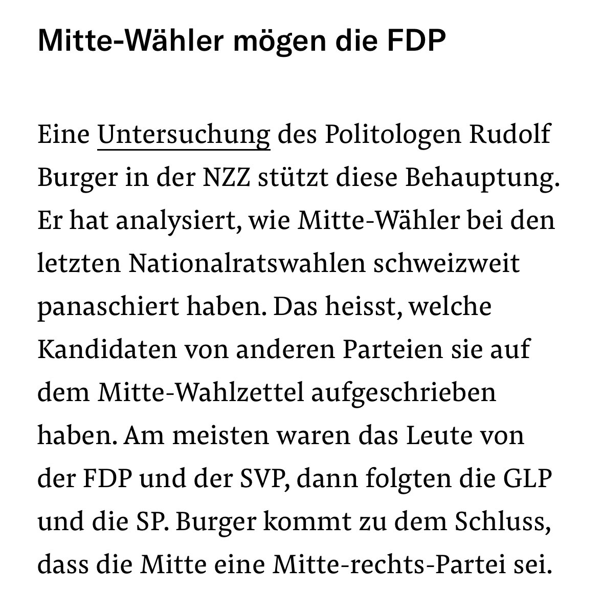 Meine Hypothese: Die Parteispitze der <a href="/Mitte_Centre/">Die Mitte – Le Centre</a> ist linker als deren Basis.

Wie lange werden ihre Wähler das noch mitmachen?