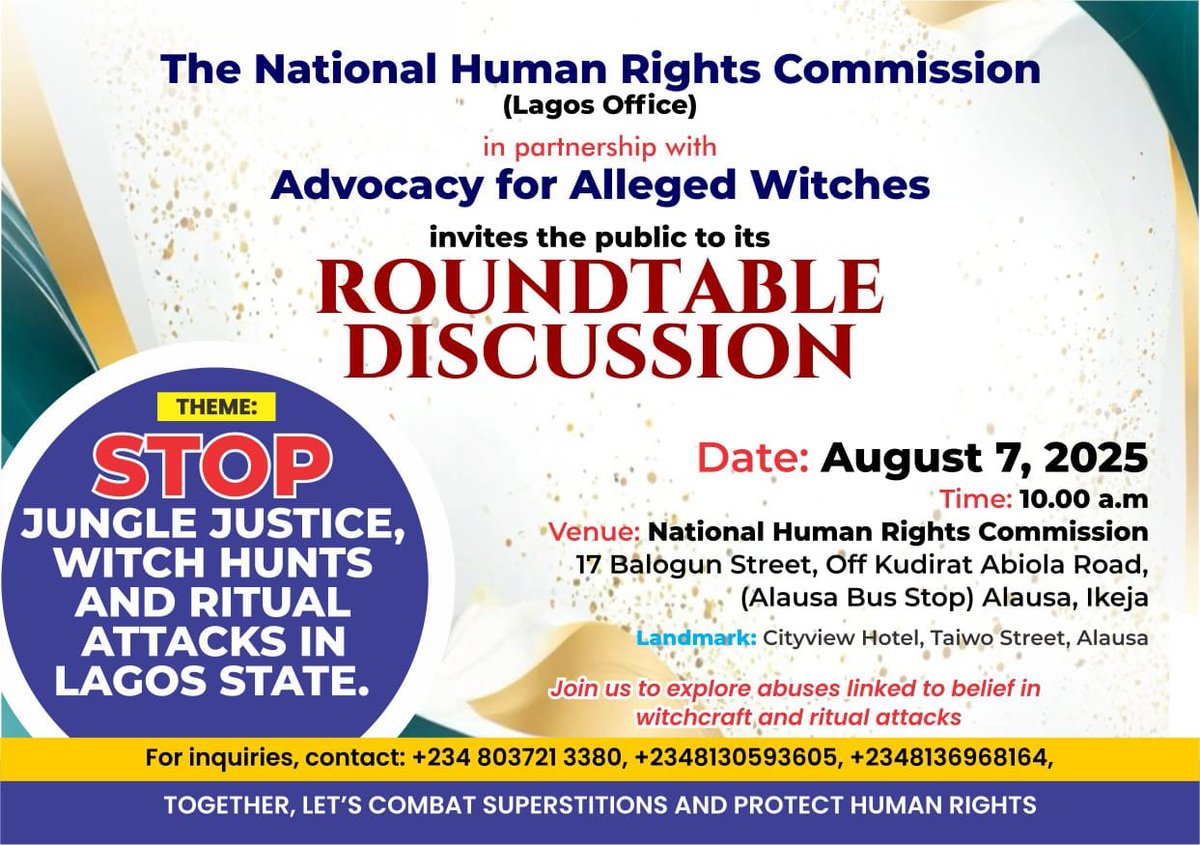 We are happy to partner with state chapters of the National Human Rights Commission in Nigeria. I am excited by this development Let's end witch hunts in Nigeria!