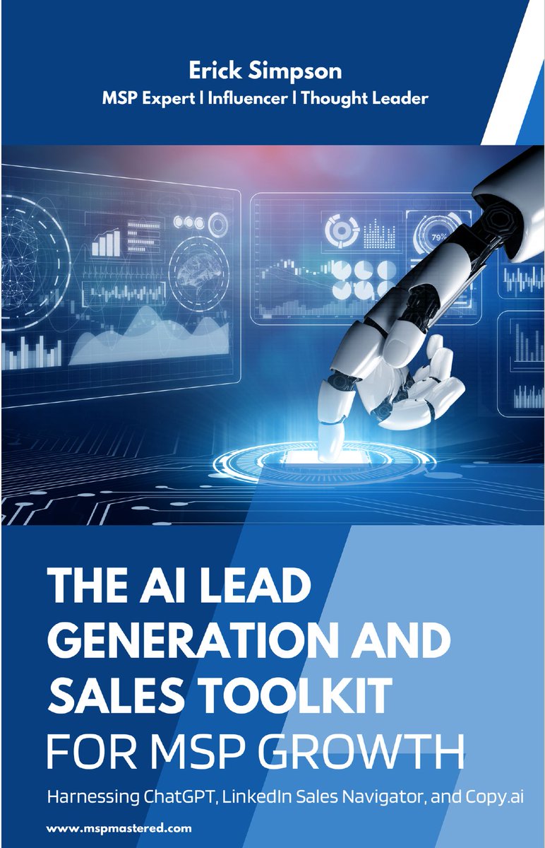 ErickSimpson's tweet photo. Attend my session and you’ll get my AI Lead Generation and Sales Toolkit for MSP Growth FREE!
Tuesday, July 29, 2:15 PM - 3:00 PM Bayou C/D - (Convention Center - Level M)
#MSPMastered #ChannelCon https://t.co/pSePb2FKS3