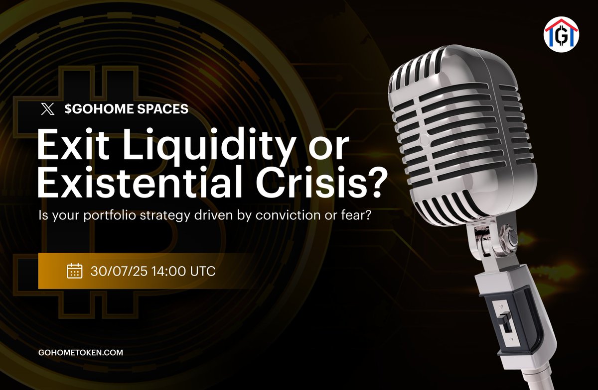 GOHOME TOKEN (@gohome_token) on Twitter photo Exit Liquidity or Existential Crisis? | $GOHOME Spaces 🎙️
Is your portfolio strategy driven by conviction or fear?
Guests:
<a href="/Soulbound_TV/">Soulbound TV</a>
<a href="/miaireal/">Miai</a>
<a href="/ChinDAO_/">ChinDAO - RWAs for ALL</a>
@assetswapai
<a href="/EFAS_Ecosystem/">EFAS Ecosystem</a>
<a href="/FlowAIHub/">FlowAI</a>
<a href="/Pai3Ai/">PAI3</a>
@joinfio
<a href="/ASICGenesis/">ASIC Genesis</a>
(1/2) Exit Liquidity or Existential Crisis? | $GOHOME Spaces 🎙️
Is your portfolio strategy driven by conviction or fear?
Guests:
<a href="/Soulbound_TV/">Soulbound TV</a>
<a href="/miaireal/">Miai</a>
<a href="/ChinDAO_/">ChinDAO - RWAs for ALL</a>
@assetswapai
<a href="/EFAS_Ecosystem/">EFAS Ecosystem</a>
<a href="/FlowAIHub/">FlowAI</a>
<a href="/Pai3Ai/">PAI3</a>
@joinfio
<a href="/ASICGenesis/">ASIC Genesis</a>
(1/2)