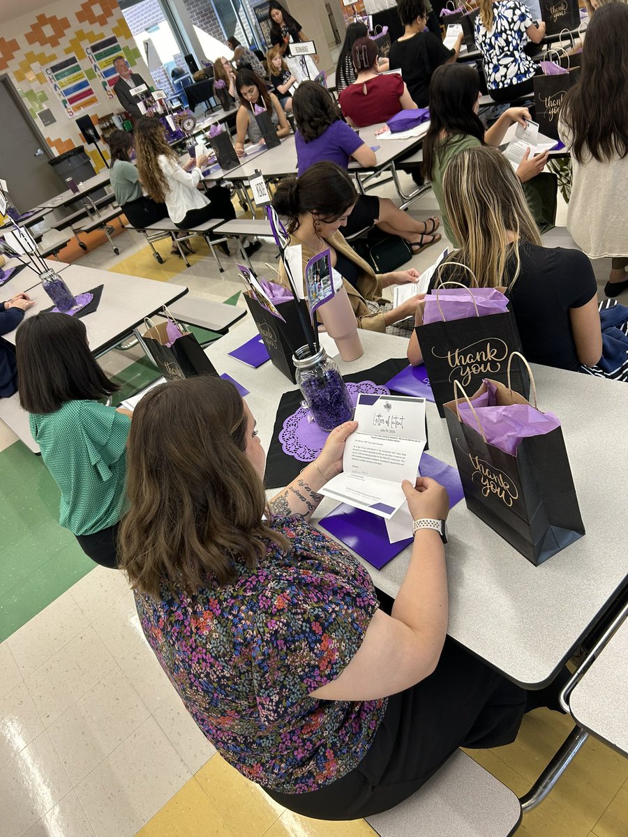 New Teacher Orientation led by <a href="/mrs_linebarger/">Dana Linebarger</a> was a great start to the day! Mendez new teachers are excited to begin their journey as Strikers!! 💜🖤