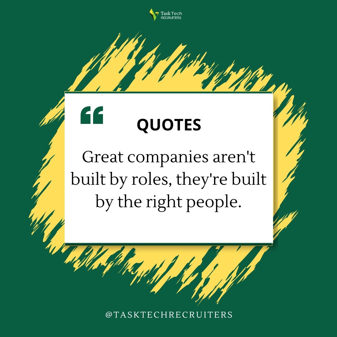 tasktechrecruit's tweet image. Great companies aren’t built by roles, they’re built by the right people.
That’s where Tasktech Recruiters comes in.
We don’t just fill positions — we build success teams.

#RightPeopleRightNow #TasktechRecruiters #SmartHiring #BuildWithTalent