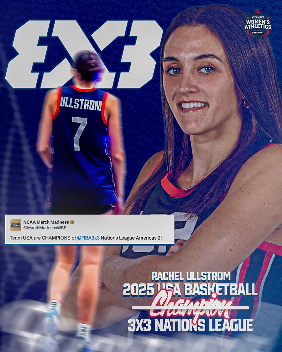 Richmond Womenโs Basketball (@spiderwbball) on Twitter photo Ooookay Rach! ๐ท๏ธ๐
<a href="/RachelUllstrom/">Rachel Ullstrom</a> and <a href="/usab3x3/">USA Basketball 3x3</a> are the #3x3NL CHAMPS! ๐
#OneRichmond // <a href="/usab3x3/">USA Basketball 3x3</a> // <a href="/FIBA3x3/">3x3 Basketball | FIBA3x3</a> Ooookay Rach! ๐ท๏ธ๐
<a href="/RachelUllstrom/">Rachel Ullstrom</a> and <a href="/usab3x3/">USA Basketball 3x3</a> are the #3x3NL CHAMPS! ๐
#OneRichmond // <a href="/usab3x3/">USA Basketball 3x3</a> // <a href="/FIBA3x3/">3x3 Basketball | FIBA3x3</a>
