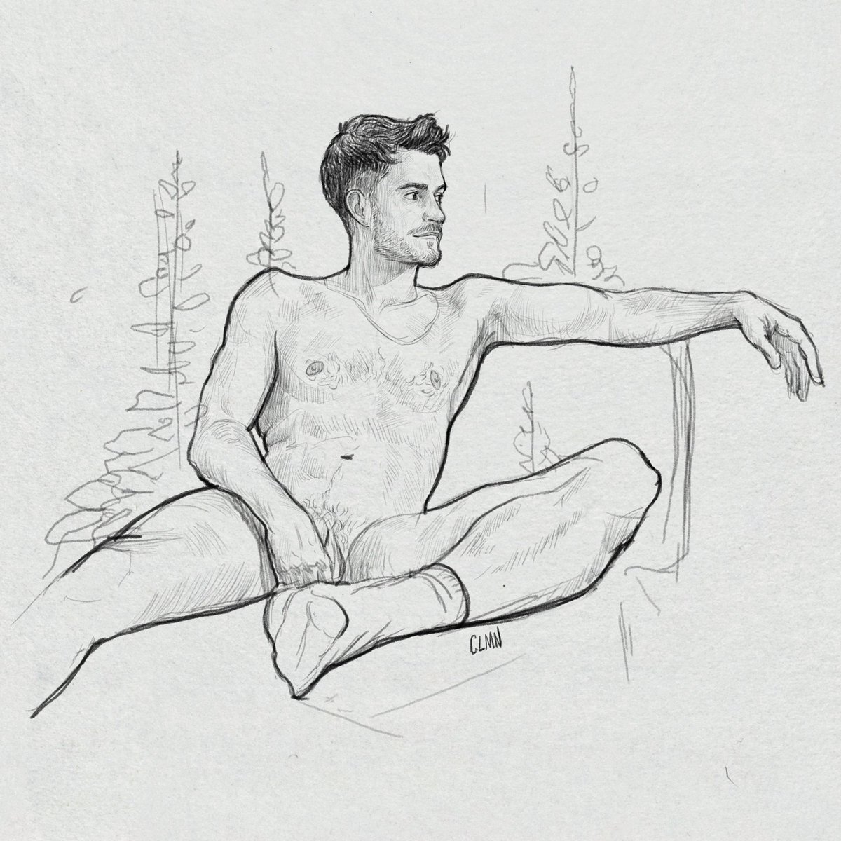 ClmnSketch's tweet photo. There is no better model than your husband ✨️✨️
.
#nsfw #queerart #lifemodel https://t.co/ELp2jsmmWA