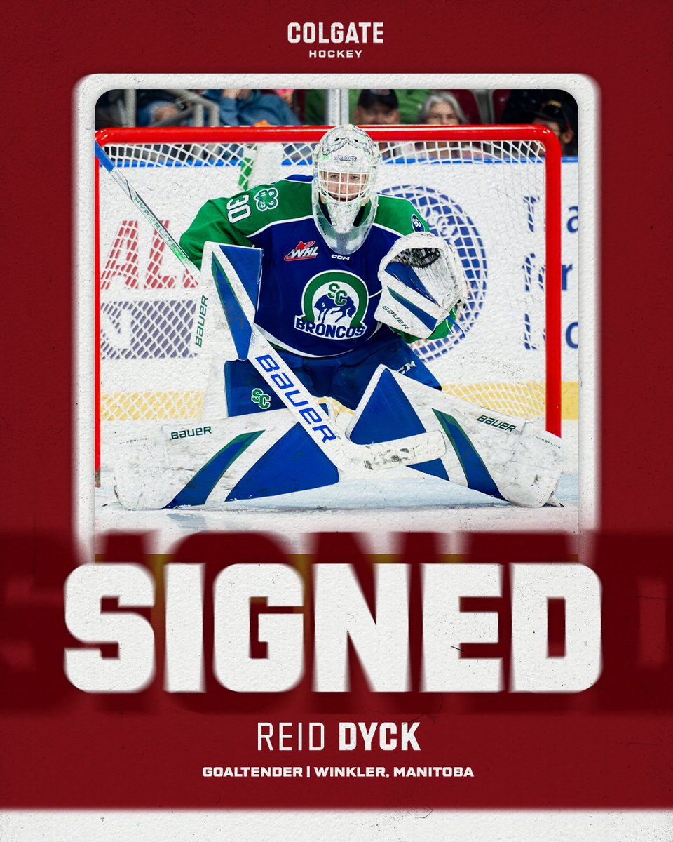 𝑾𝒆𝒍𝒄𝒐𝒎𝒆 𝒕𝒐 𝑪𝒐𝒍𝒈𝒂𝒕𝒆 🤩

Dyck joins the Raiders after playing junior hockey with the Swift Current Broncos in the WHL. Dyck helped the Broncos win the Central Division in 2023-24 and served as assistant captain in the 2024-25 season.  

#GoGate