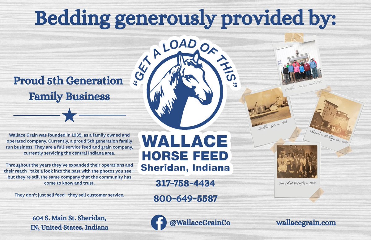 Indiana Harness (@indianaharness) on Twitter photo Sending a special THANK YOU to Wallace Horse Feed for providing Bedding for the upcoming <a href="/IndyStateFair/">Indiana State Fair</a> Speed Barn Exhibit!
Visit wallacegrain.com today!
#TheWallaceGrainWay #Indiana Sending a special THANK YOU to Wallace Horse Feed for providing Bedding for the upcoming <a href="/IndyStateFair/">Indiana State Fair</a> Speed Barn Exhibit!
Visit wallacegrain.com today!
#TheWallaceGrainWay #Indiana