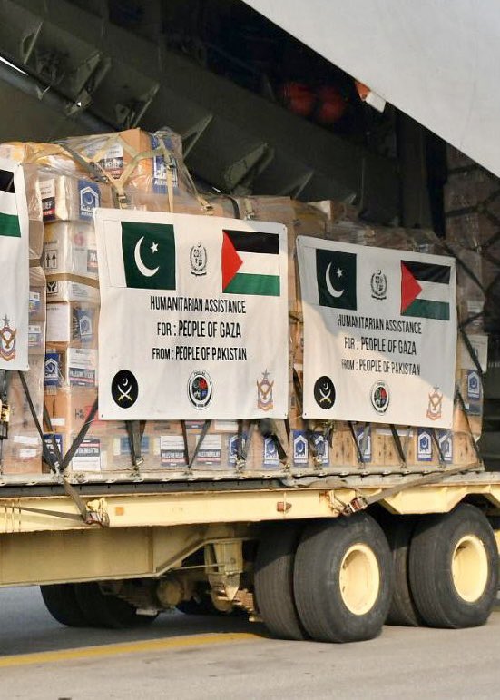Pakistan will be sending an additional immediate humanitarian aid package, to the Israeli Illegally Occupied territory of Gaza, in the State of Palestine.

The airlift will be carrying 100 tonnes of aid in total, from the Government and People of Pakistan, in the next 48 hours.