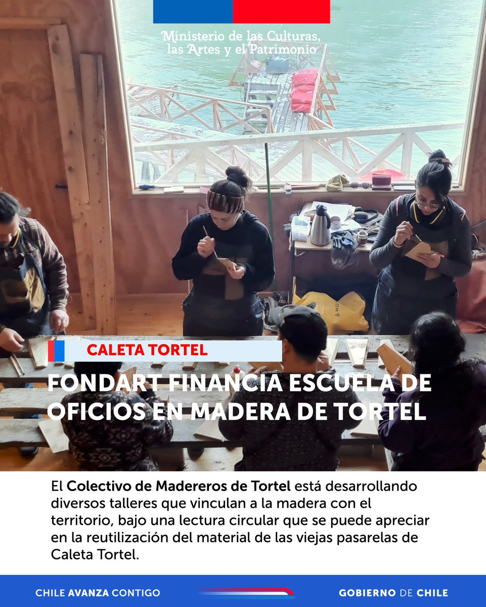 La Escuela de Oficios en Madera de Caleta Tortel se trasladará luego a Puerto Tranquilo, donde dictará el Taller de Mueblería; y después a Puerto Ingeniero Ibáñez, cuyas vecinas y vecinos podrán aprender a tallar madera.

Lee la nota completa en cultura.gob.cl/aysen