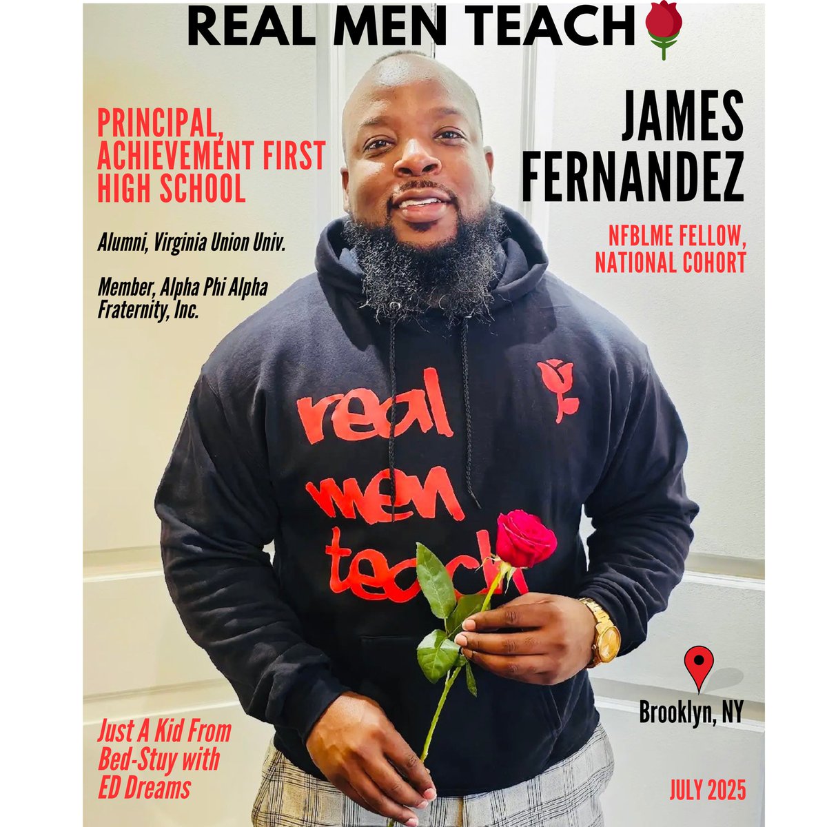 Real Men Teach (@realmenteach2) on Twitter photo Real Men Teach celebrates The National Fellowship for Black and Latino Male Educators-NFBLME! 🌹
Today we celebrate James Fernandez, Principal at <a href="/achievement1st/">Achievement First</a> HS, VUU alum ❤️🩶, Alpha Man 🟡⚫️, and NFBLME Fellow.
Go to realmenteach.com/fellowships to become a NFBLME fellow! Real Men Teach celebrates The National Fellowship for Black and Latino Male Educators-NFBLME! 🌹
Today we celebrate James Fernandez, Principal at <a href="/achievement1st/">Achievement First</a> HS, VUU alum ❤️🩶, Alpha Man 🟡⚫️, and NFBLME Fellow.
Go to realmenteach.com/fellowships to become a NFBLME fellow!