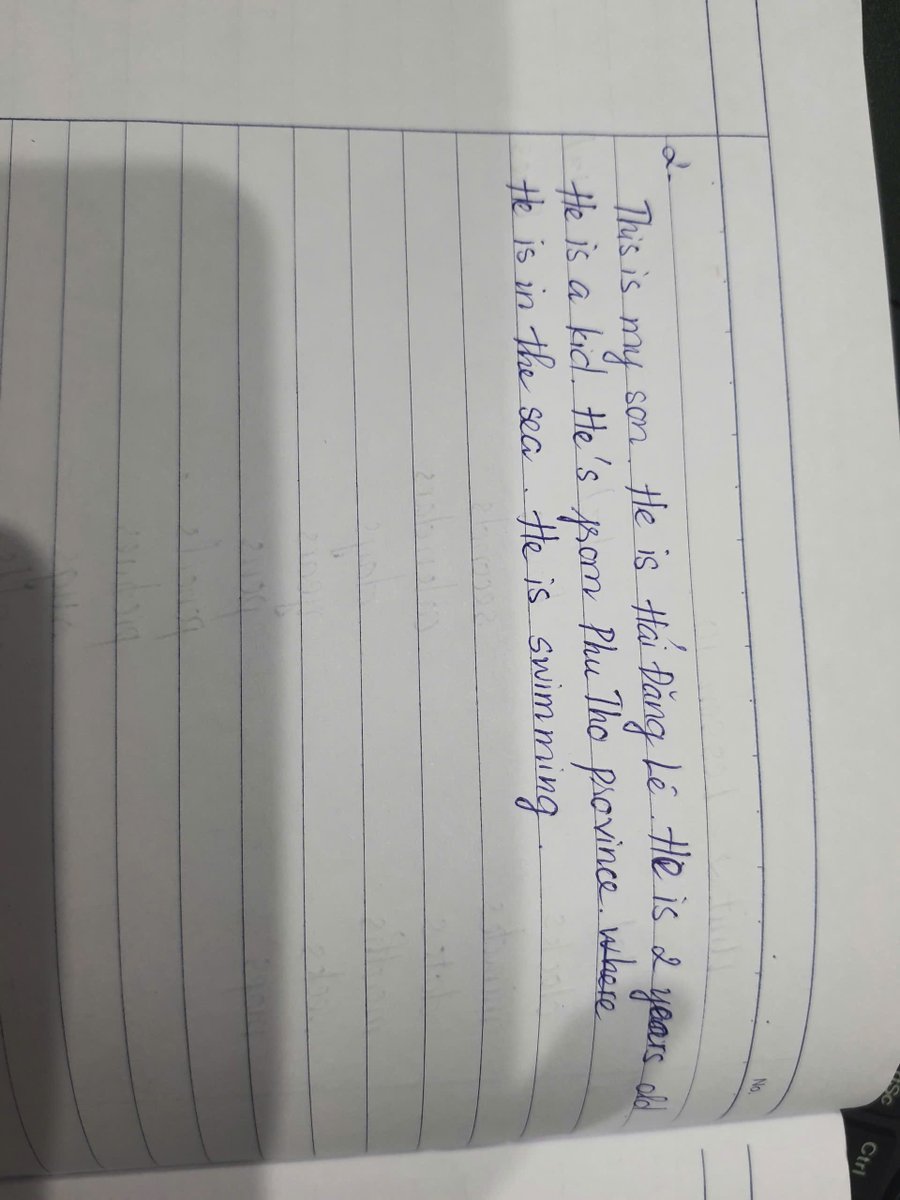 tranvantc's tweet photo. Em xin nộp BTVN 
ENGLISH FOR TODAY
Unit 2, Lesson 10
Name: Trần Thị Hồng Vân 
Class: 1C
School: LTV School
Các thầy cô sửa giúp em, em xin cảm ơn ạ! https://t.co/OkQbYDSaKI