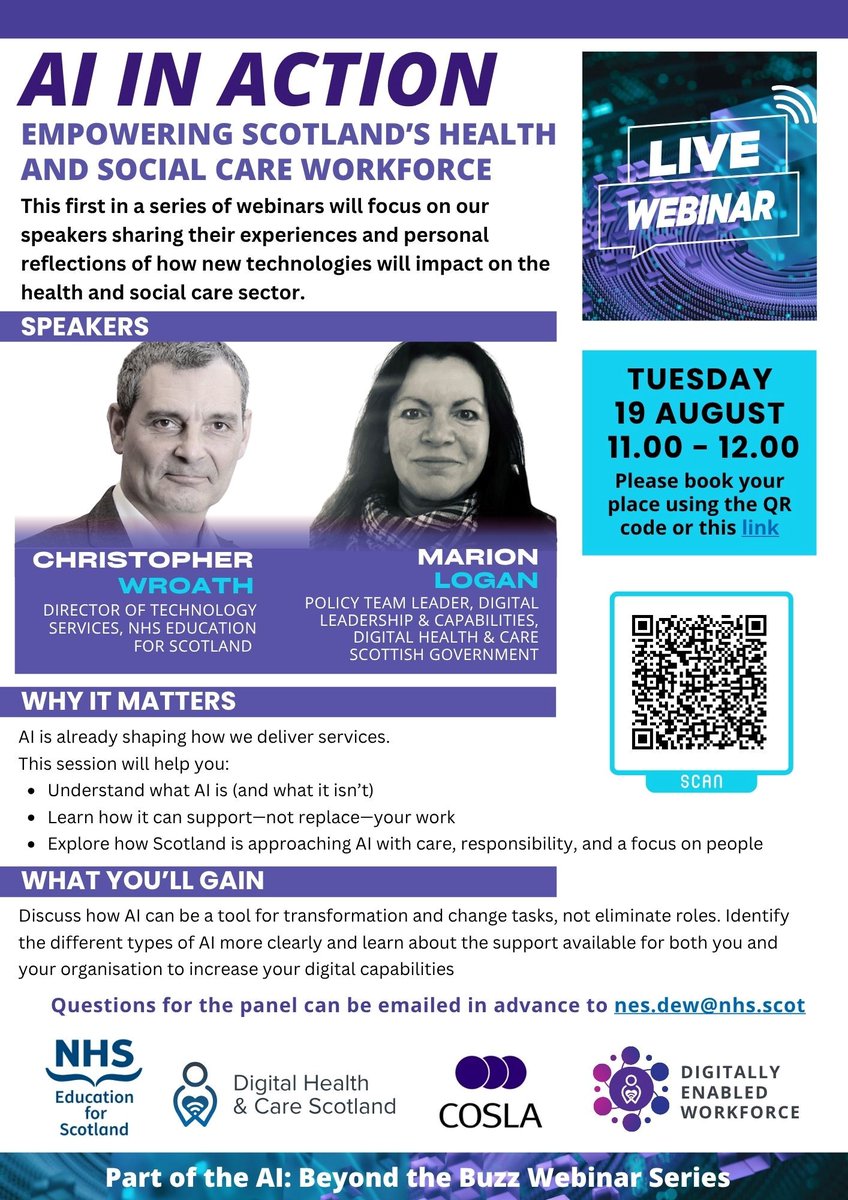 DigiHealthCareScot (@digicare4scot) on Twitter photo <a href="/nes_dew/">Digitally Enabled Workforce Team - NES</a> has launched a new three-part webinar series, Beyond the Buzz, designed to demystify artificial intelligence (AI) and support the workforce to confidently and responsibly engage with AI as a tool for service transformation. Sign up for the session events.teams.microsoft.com/event/a7fc22b5… <a href="/nes_dew/">Digitally Enabled Workforce Team - NES</a> has launched a new three-part webinar series, Beyond the Buzz, designed to demystify artificial intelligence (AI) and support the workforce to confidently and responsibly engage with AI as a tool for service transformation. Sign up for the session events.teams.microsoft.com/event/a7fc22b5…
