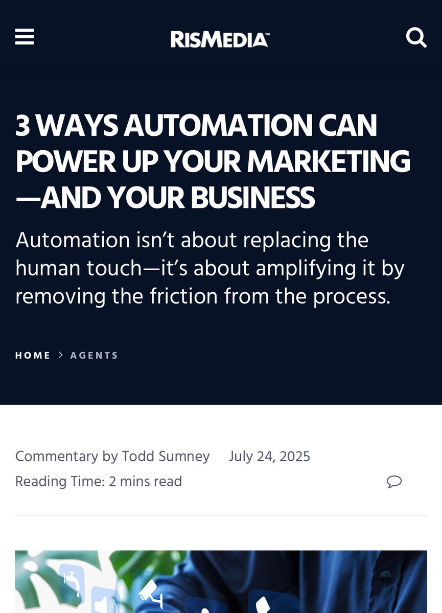 At HomeSmart, we're all about working smarter—not harder. 💡

Our CIO Todd Sumner shares 3 ways agents can use automation to streamline marketing &amp; grow with our new Marketing Design Center.

📈 Read more in RISMedia: bit.ly/4m6moFk

#HomeSmart #SmartMarketing