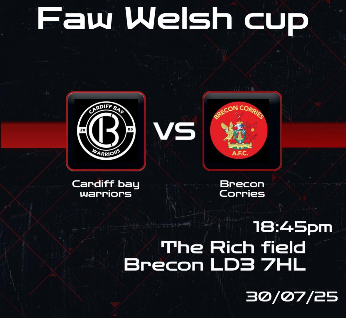 Cardiff bay warriors #Nextgen ๐ด๓ ง๓ ข๓ ท๓ ฌ๓ ณ๓ ฟ (@warriorscardiff) on Twitter photo Midweek Footballโฝ๏ธ
Our first team start the season with a #JDWelshCup action tomorrow as we travel to welsh league opponents <a href="/BreconCorriesFC/">Brecon Corries AFC</a> ๐ค๐พ
A big test for the boys but looking forward to itโฝ๏ธ
#Warriors Midweek Footballโฝ๏ธ
Our first team start the season with a #JDWelshCup action tomorrow as we travel to welsh league opponents <a href="/BreconCorriesFC/">Brecon Corries AFC</a> ๐ค๐พ
A big test for the boys but looking forward to itโฝ๏ธ
#Warriors