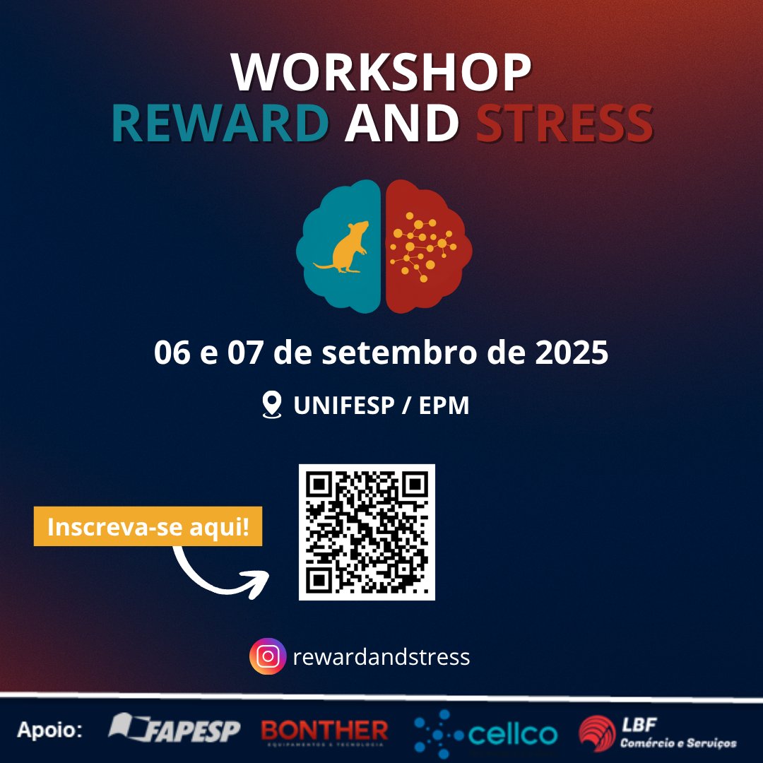 📢 Estão abertas as inscrições para o IV Workshop Reward and Stress, que será realizado nos dias 6 e 7 de setembro de 2025, na Universidade Federal de São Paulo (Unifesp) – Escola Paulista de Medicina, em São Paulo (SP).

Saiba mais: sbfte.org.br/inscricoes-abe…