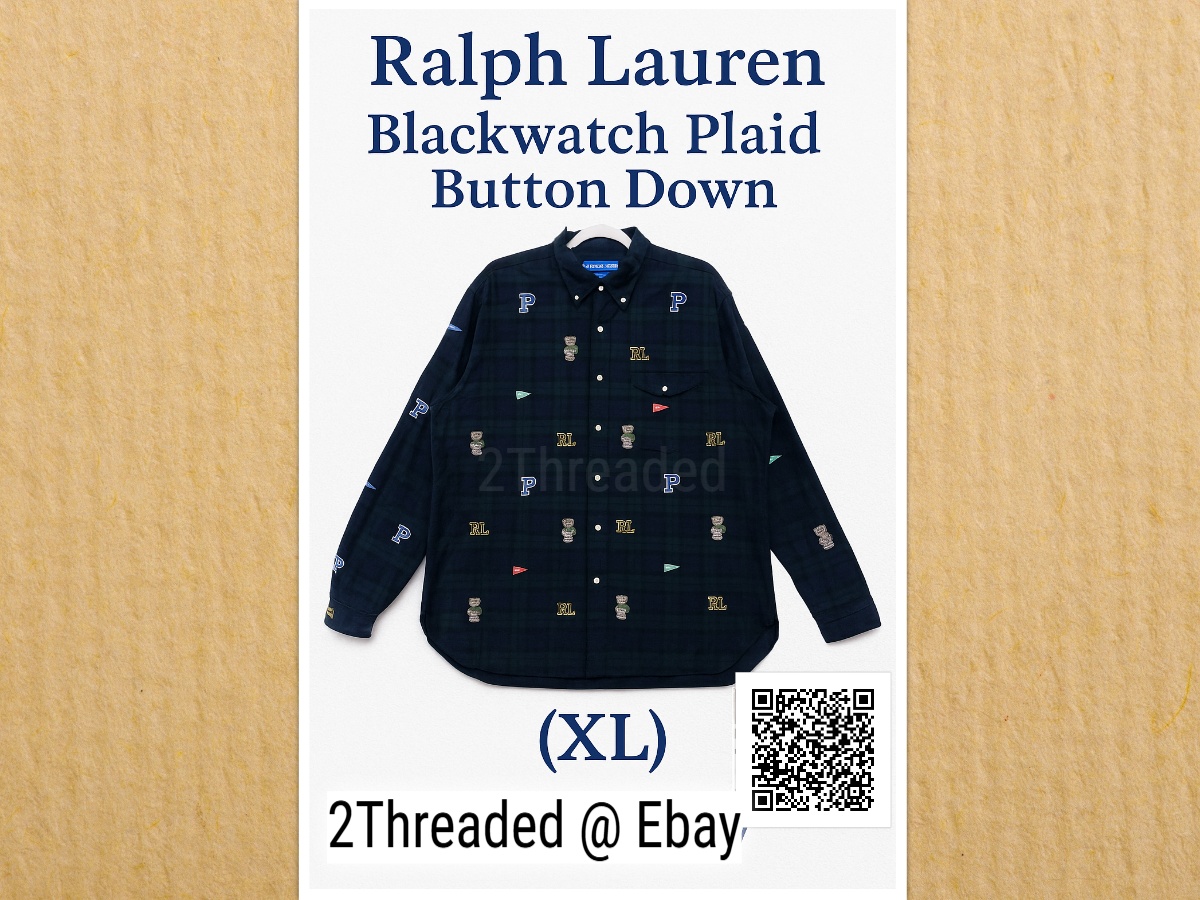 IRGRL's tweet photo. Ralph Lauren Blackwatch Plaid Button-Down (XL)
π― cotton, embroidered all over, full-on prep bear energy π»
This oneβs rare and ready to ship.
Listing in comments π or scan QR code
#PoloBear #RalphLaurenVintage #MenswearFinds #BlackwatchPlaid #eBayScore https://t.co/lYc3aSweP8