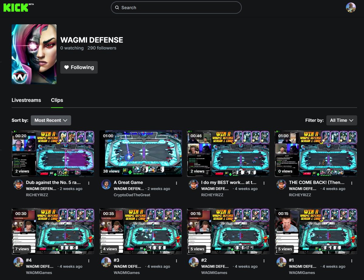 Did you know <a href="/WagmiGameCo/">WAGMI Games</a> has it's own category on <a href="/KickStreaming/">Kick</a> ?

This is huge for a few reasons:
1⃣ Everyone streaming #WAGMIDefense can be found in one place.
2⃣ Anyone can "clip" highlights from a stream.
3⃣ We can feature our category on KICK to attract more players!

Just