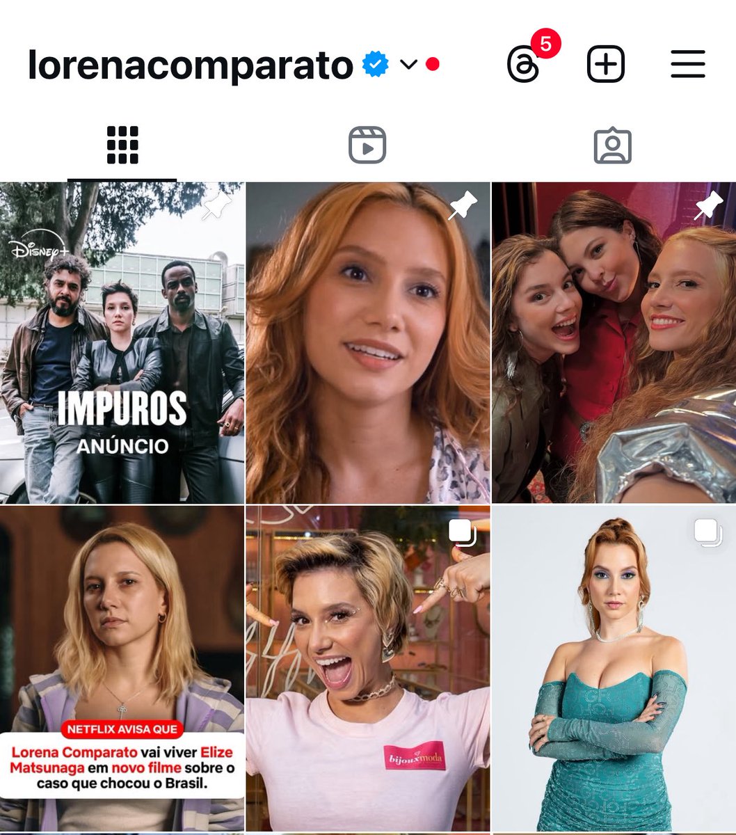 fico gag só de entrar no perfil de lorena comparato! a versatilidade da nossa elize matsunaga! vai entregar DEMAIS ✨