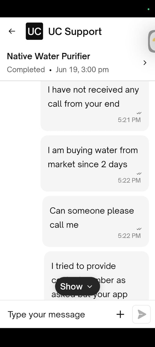 PranavKrishnaG2's tweet image. @urbancompany_UC it's been one month since I bought native ro M2 and it has stopped working
Your customer care has not responded since 3 days and we are not getting water for the same, this is absolutely abysmal customer service #nativeRO. Immediately connect and reply