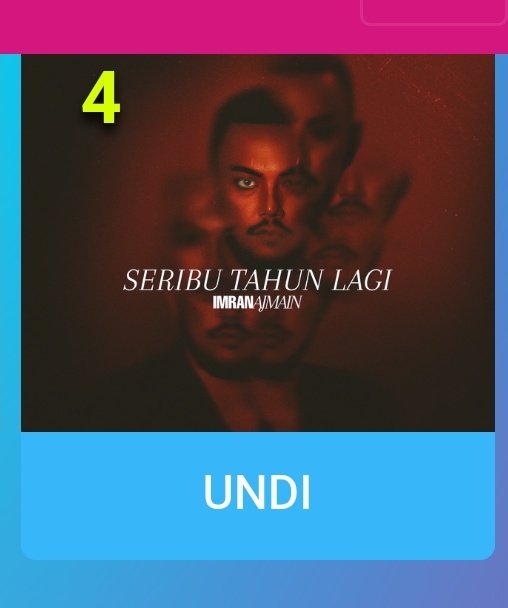 Amir Razak93 🇲🇾🤝🏻🇵🇸 (@amiruddinrazak) on Twitter photo Jgn lupa vote Seribu Tahun Lagi Imran Ajmain no 4 dkt carta Top 20 muzik muzik 40. Teruskan support vote <a href="/ImranAjmain/">Imran Ajmain</a> dkt carta dpt ke separuh akhir muzik muzik 40.
Carta Top 20.
Link di bawah 👇🏻
tonton.com.my/muzikmuzik/ind… Jgn lupa vote Seribu Tahun Lagi Imran Ajmain no 4 dkt carta Top 20 muzik muzik 40. Teruskan support vote <a href="/ImranAjmain/">Imran Ajmain</a> dkt carta dpt ke separuh akhir muzik muzik 40.
Carta Top 20.
Link di bawah 👇🏻
tonton.com.my/muzikmuzik/ind…