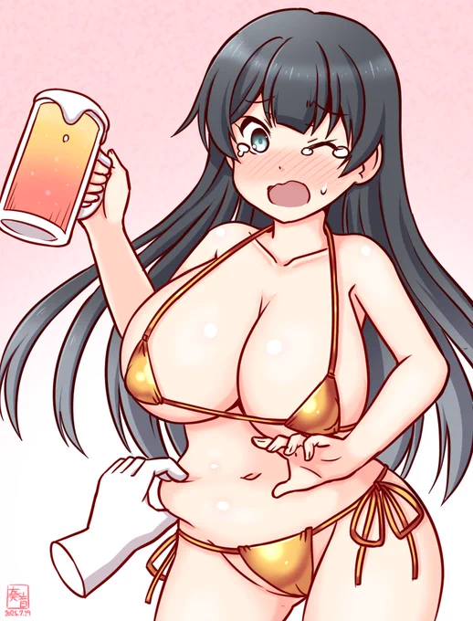 「あー…まーた矢矧に怒られる。やだなぁ…」 #艦これ版真剣お絵描き60分一本勝負_20250729 #阿賀野 ※遅刻+25分