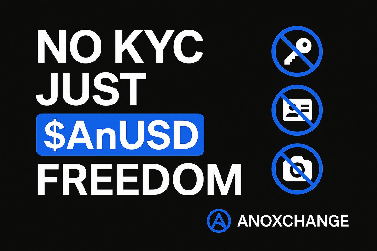 anoxchange's tweet photo. 🌍 Privacy isn’t optional. It’s a right.
With Anoxchange:
✔ No KYC
✔ No tracking
✔ Powered by $AnUSD
🔒 Be free: https://t.co/LoJfvd1dv0
#CryptoPrivacy #Web3 #Anon #Anoxchange #DeFi #BTC https://t.co/0o0T5mO5Lx