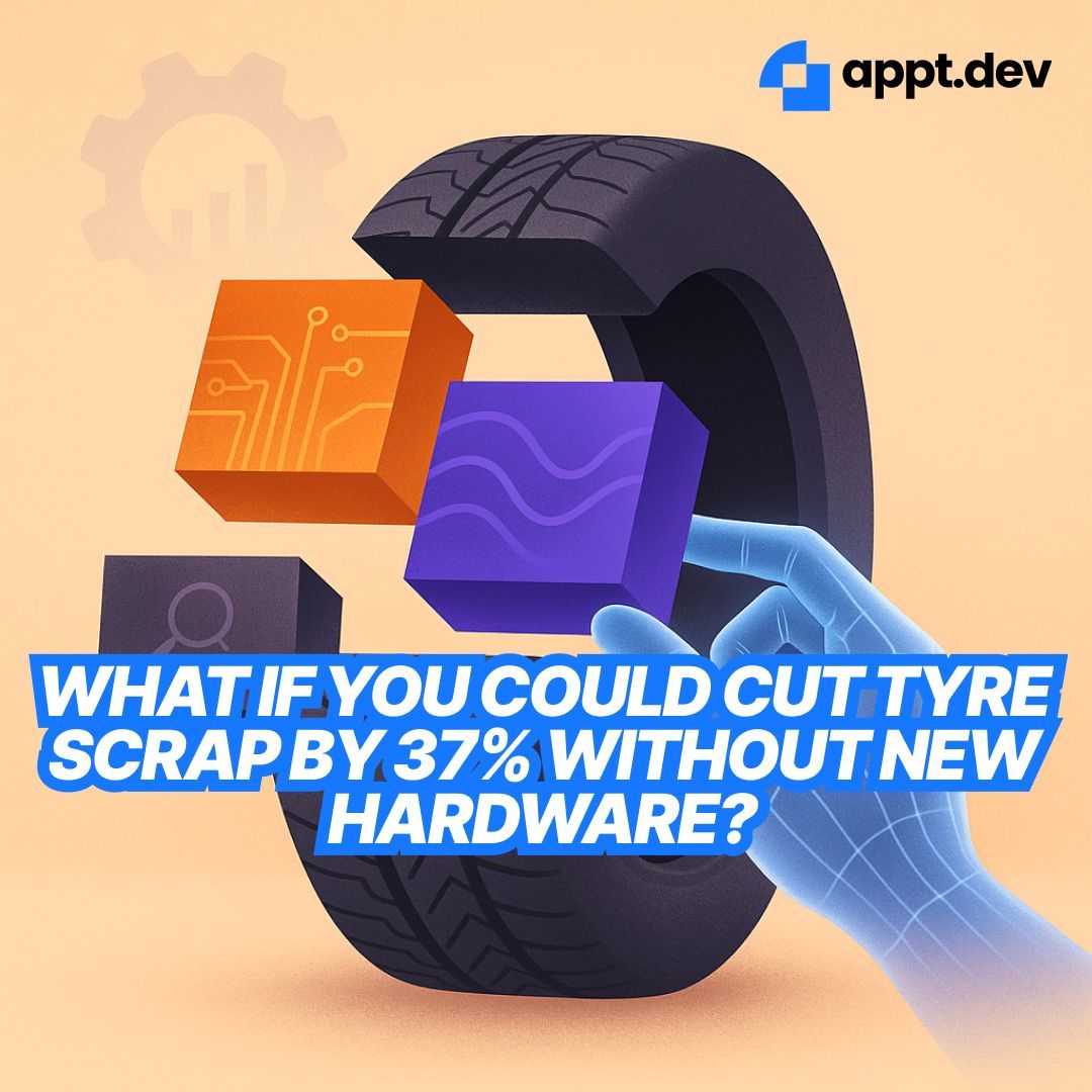 ApptDev's tweet image. 🏭 Cut tyre scrap by 37% in 90 days—no new hardware.
ApptDev uses low-code tools to automate defect detection, rework routing, and digital traceability.
Smarter workflows = less waste.
#SmartManufacturing #TyreQuality #LowCodeAutomation #ApptDev