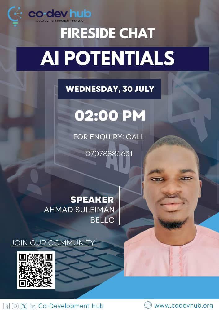 Dr_SEA_'s tweet photo. Join Our Fireside Chat tomorrow at @Codevhub1 https://t.co/GLUifqVxW0