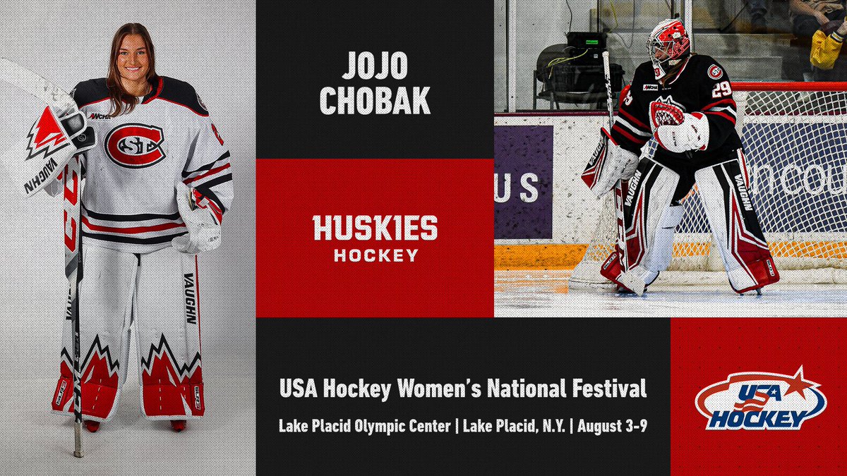 𝐈𝐍𝐕𝐈𝐓𝐄𝐃 🇺🇸

🥅 For the 2️⃣nd time in her career, 𝐉𝐨𝐣𝐨 𝐂𝐡𝐨𝐛𝐚𝐤 is headed to the <a href="/usahockey/">USA Hockey</a> Women’s National Festival 🤩

She will be 1️⃣ of just 9️⃣ collegiate/professional netminders in attendance 👏

#HuskyHockey 🏒 | #GoHuskies 🐾 | <a href="/ViolaChobak/">Viola Chobak</a>