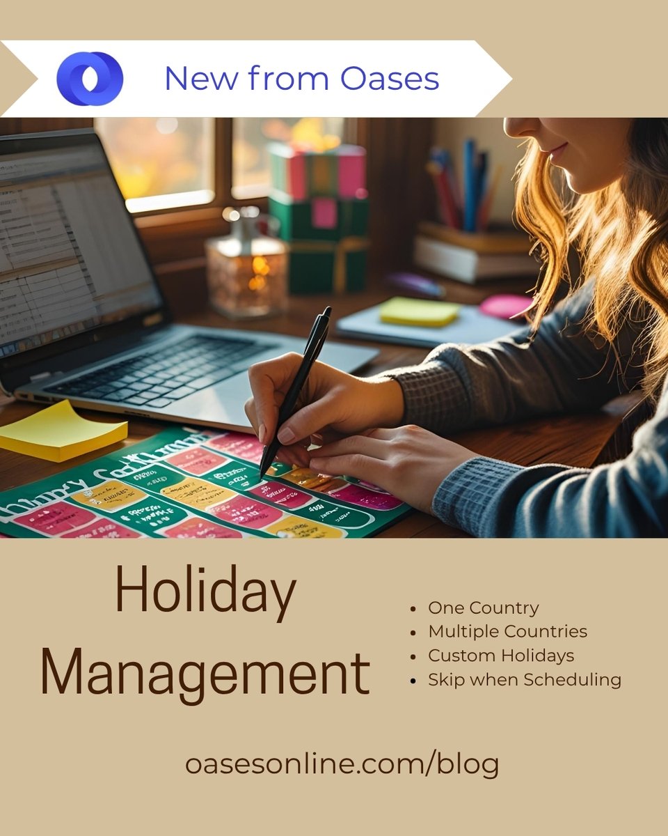 OasesOnline's tweet image. New Holiday Management from Oases. Load country holidays or add your own for Spring or Christmas Break, then skip when scheduling!

oasesonline.com/manage-holiday…

#tutoring #tutoringmanagement #tutoringsoftware #tutortrack #testprep #testprepsoftware #scheduling #schedulingsoftware