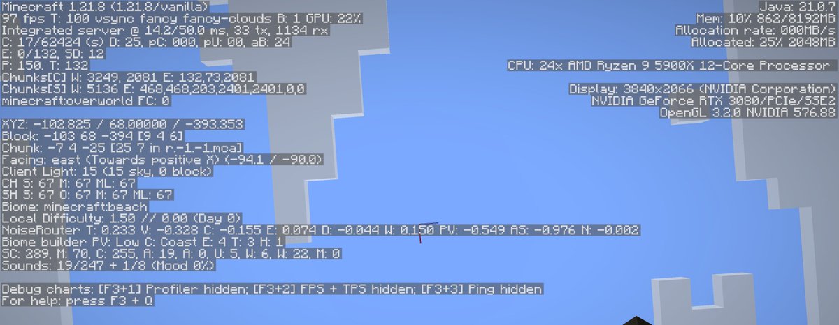 silentwisperer_'s tweet image. BIG CHANGES to the  f3/debug screen on java! By default its now less cluttered and more readable. But if you press f3 &amp;amp; f5, you can TOGGLE what you want to show!! Including having some info ALWAYS ON SCREEN!

PLEASE PBRING THIS TO BEDROCK

pics: new, old, new menu, info always on